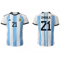 Argentina Paulo Dybala #21 Fotballklær Hjemmedrakt VM 2022 Kortermet